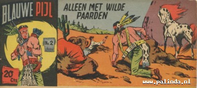 Blauwe pijl : Alleen met wilde paarden. 1