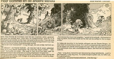 Tom Poes krantenknipsel : Heer Bommel en de andere wereld. 1