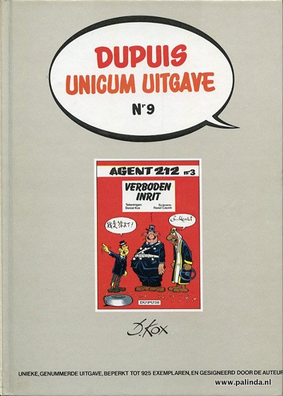 Dupuis unicum uitgave : Verboden inrit. 1